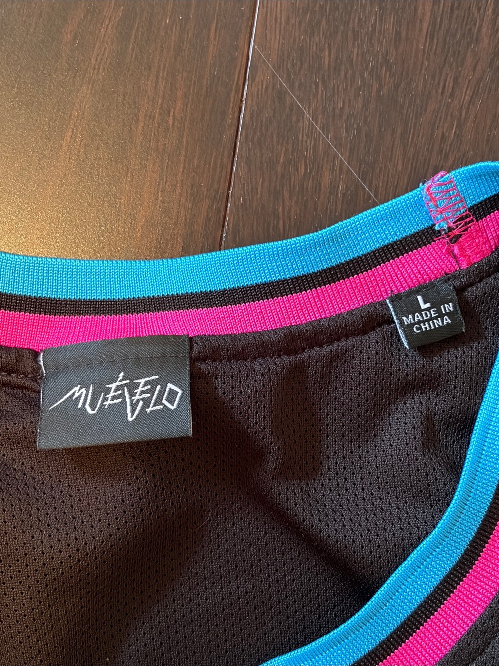 Muévelo 33 Graphic Basketball Jersey - Black with Neon Trim - Picture 2 of 5